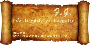 Félegyházi Gergely névjegykártya